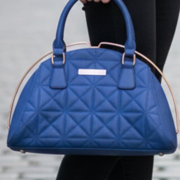 Catherine Malandrino Blue Satchel Handbag EUC - Picture 1 of 12